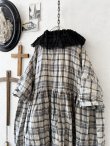 画像7: MARCHE' DE SOEUR／大きなラッフル襟のチュニック・先染チェックに黒ガーゼ襟 (7)