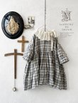 画像1: MARCHE' DE SOEUR／大きなラッフル襟のチュニック・先染チェックにミルク襟 (1)
