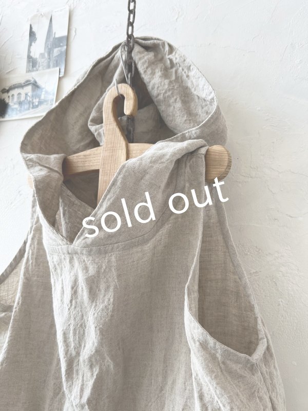 画像2: Libera&Capricciosa／フードリネンタンクトップ・フラックス (2)