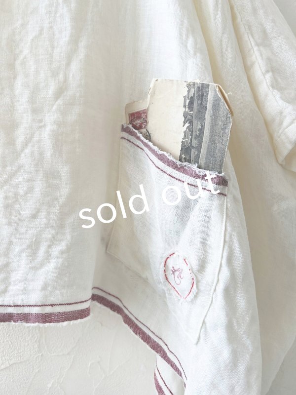 画像3: Libera&Capricciosa／赤耳リネンブラウス・オフ (3)