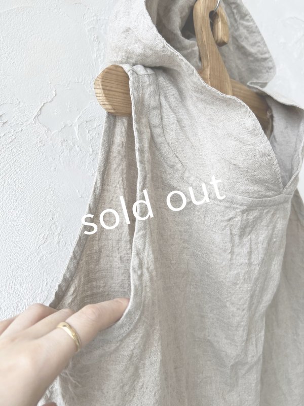 画像4: Libera&Capricciosa／フードリネンタンクトップ・フラックス (4)