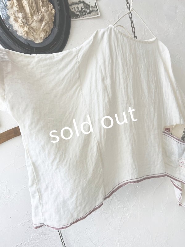 画像2: Libera&Capricciosa／赤耳リネンブラウス・オフ (2)