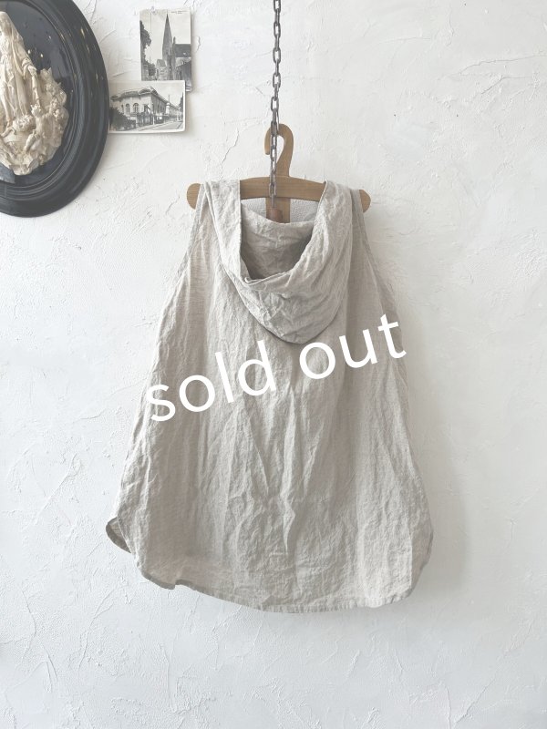 画像6: Libera&Capricciosa／フードリネンタンクトップ・フラックス (6)