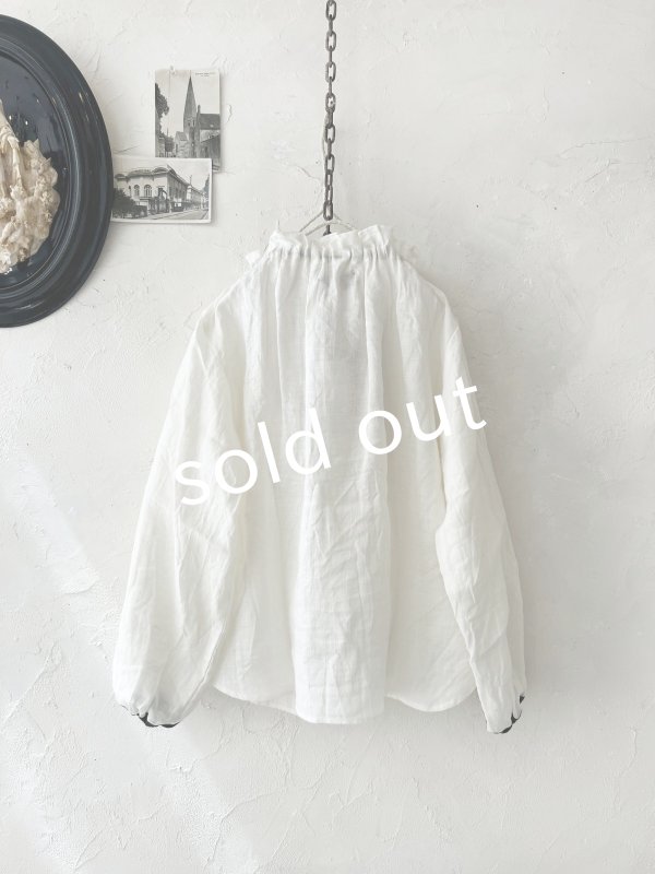 画像8: nous rendent heureux/襟ぐり配色リボンブラウス・オフ (8)