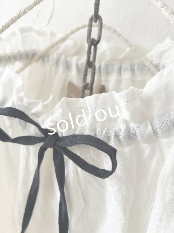 画像3: nous rendent heureux/襟ぐり配色リボンブラウス・オフ (3)