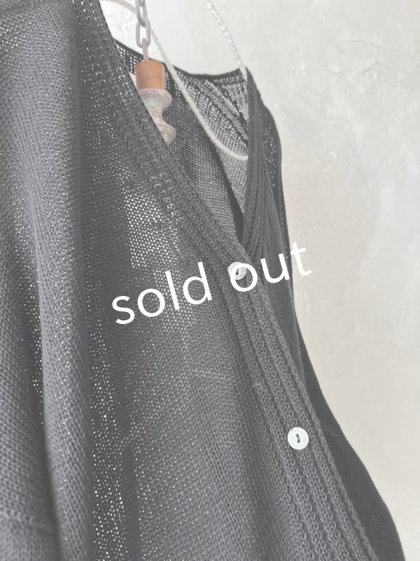 画像2: SO/サマーニットカーディガン・ブラック (2)