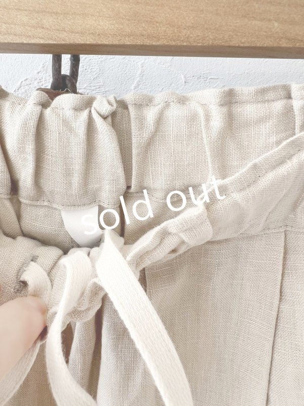 画像5: seasew./518 リネンキャンバスワイドパンツ・ベージュ (5)