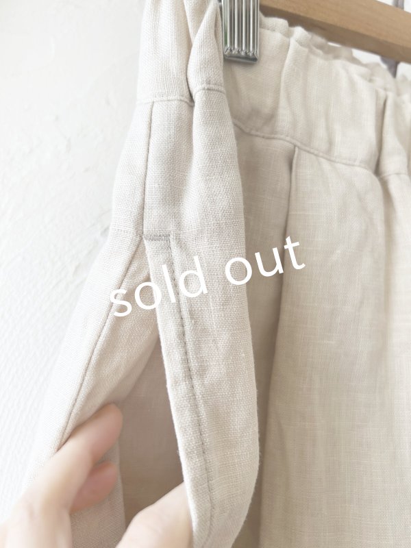 画像3: seasew./518 リネンキャンバスワイドパンツ・ベージュ (3)