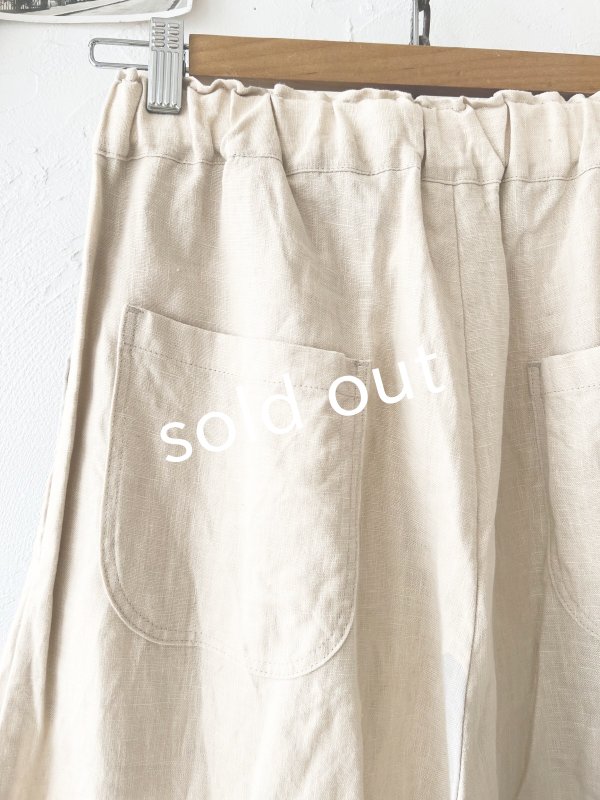 画像8: seasew./518 リネンキャンバスワイドパンツ・ベージュ (8)