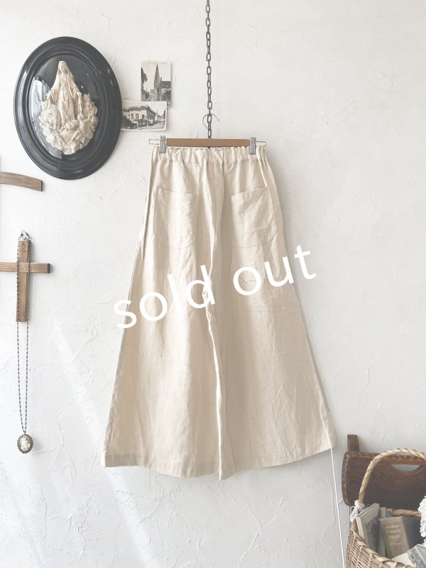 画像7: seasew./518 リネンキャンバスワイドパンツ・ベージュ (7)