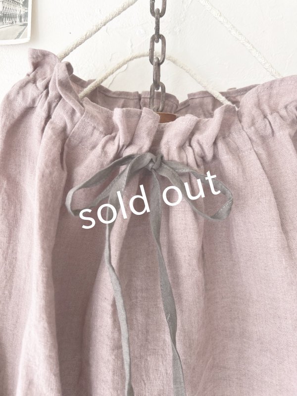 画像2: nous rendent heureux/襟ぐり配色リボンブラウス・モーヴピンク (2)