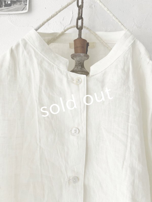 画像2: nous rendent heureux/フレンチリネンブラウス・オフ (2)