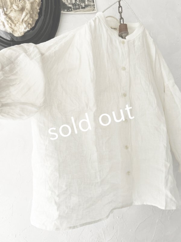画像6: nous rendent heureux/フレンチリネンブラウス・オフ (6)