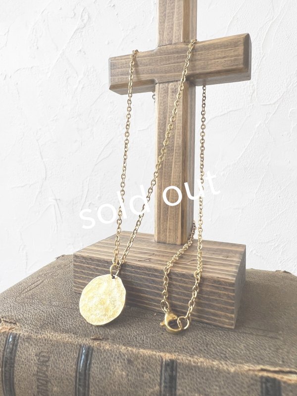 画像4: sorelle/真鍮の満月ネックレス【槌目】 (4)