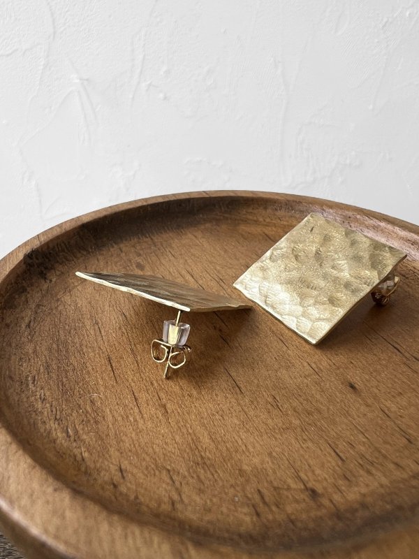 画像6: sorelle／真鍮のピアスorイヤリング・スクエア (6)