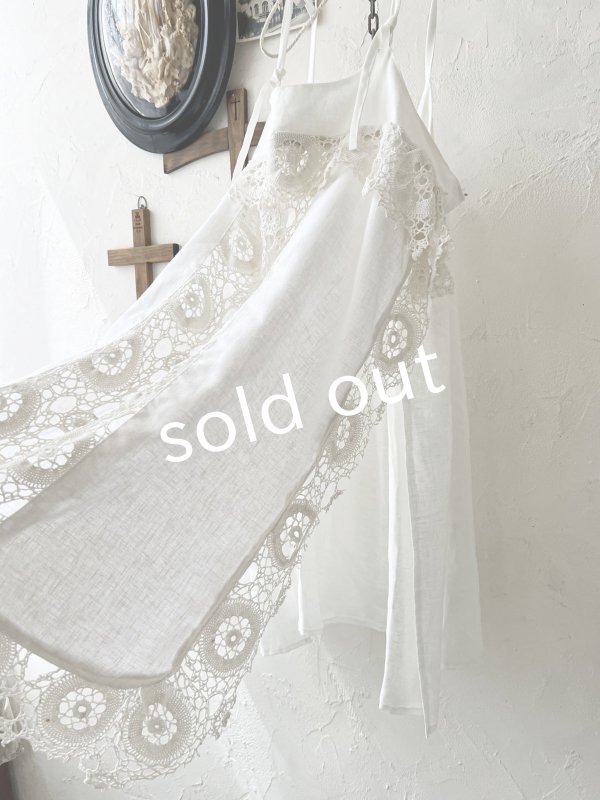 画像5: shizuka's【30】アンティークレースのキャミチュニック・白 (5)