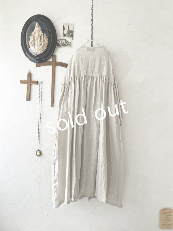 画像6: shizuka's【16】アンティークレースのりぼん結びワンピース・生成りA (6)