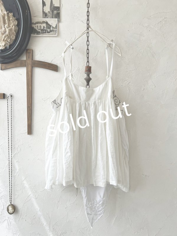 画像6: shizuka's【31】アンティークレースのキャミ・白マディラ (6)