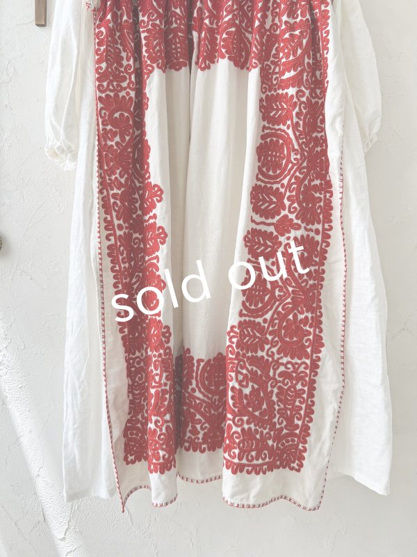 画像3: shizuka's【12】アンティークレースのボリューム袖ワンピース・白B (3)