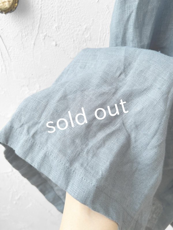 画像4: shizuka's【28】アンティークレースちょうちょ袖ワンピース・くすみブルー (4)