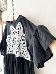 画像3: shizuka's【23】アンティークレースちょうちょ袖ワンピース・黒B (3)