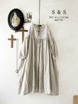 画像1: shizuka's【16】アンティークレースのりぼん結びワンピース・生成りA (1)
