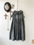 画像6: shizuka's【24】アンティークレースのフリル襟フレンチワンピース・黒シャンブレーA (6)