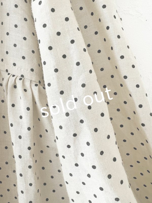 画像6: shizuka's【20】アンティークレースのボリューム袖ドットワンピース・ベージュ (6)