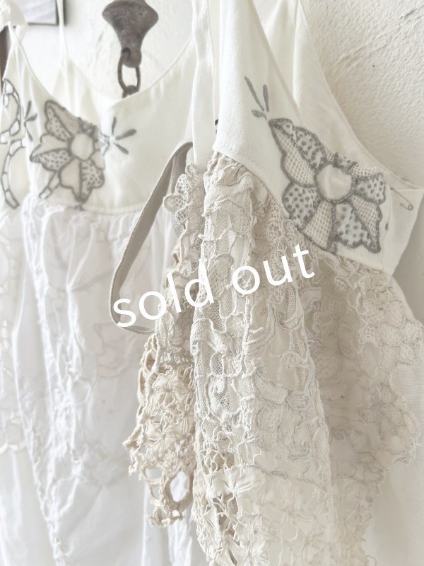 画像5: shizuka's【31】アンティークレースのキャミ・白マディラ (5)