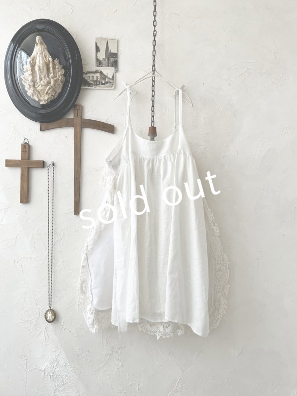 画像6: shizuka's【30】アンティークレースのキャミチュニック・白 (6)