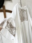 画像4: shizuka's【3】アンティークレースちょうちょ袖ワンピース・白A (4)