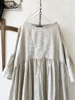 画像2: shizuka's【13】アンティークレースちょうちょ袖ワンピース・生成りA (2)