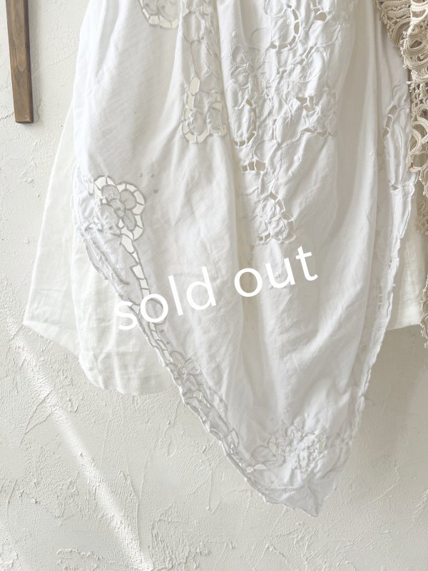 画像3: shizuka's【31】アンティークレースのキャミ・白マディラ (3)