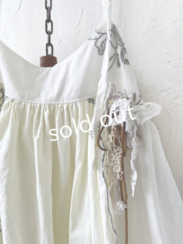 画像6: shizuka's【32】アンティークレースのキャミワンピース・クリーム (6)