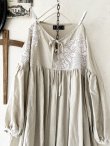 画像2: shizuka's【16】アンティークレースのりぼん結びワンピース・生成りA (2)