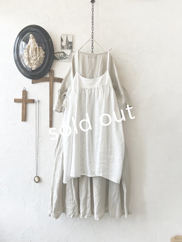 画像8: shizuka's【30】アンティークレースのキャミチュニック・白 (8)