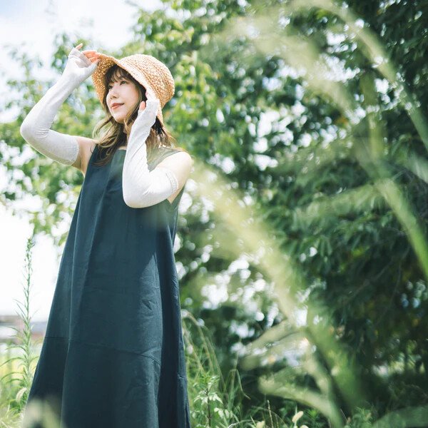 画像6: monami／コットンUVロングアームカバー・３段ギャザー (6)