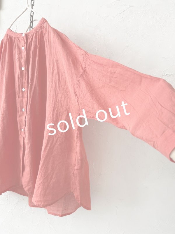 画像6: SO／コットンローンギャザーブラウス・レッド (6)