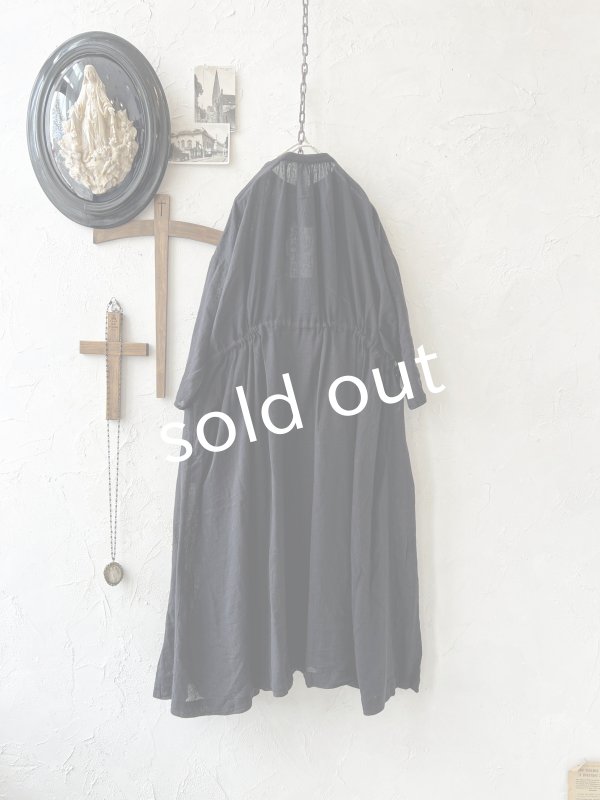 画像3: SO／ガーゼギャザーワンピース・ブラック (3)