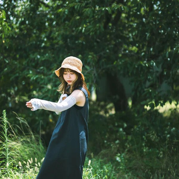 画像7: monami／コットンUVロングアームカバー・３段ギャザー (7)