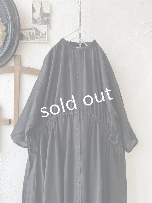 画像2: SO／ガーゼギャザーワンピース・ブラック (2)