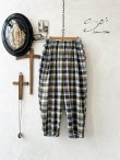 画像1: SO／ペチコート付きサルエルワイドパンツ・マドラスチェック (1)