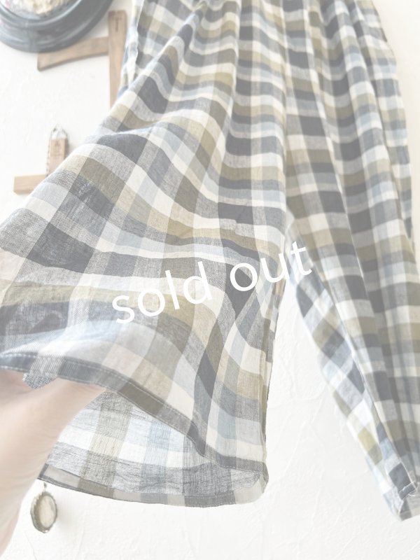 画像3: SO／ペチコート付きサルエルワイドパンツ・マドラスチェック (3)