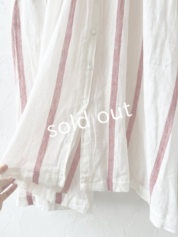 画像9: SO／ガーゼギャザーワンピース・ブルーストライプ (9)