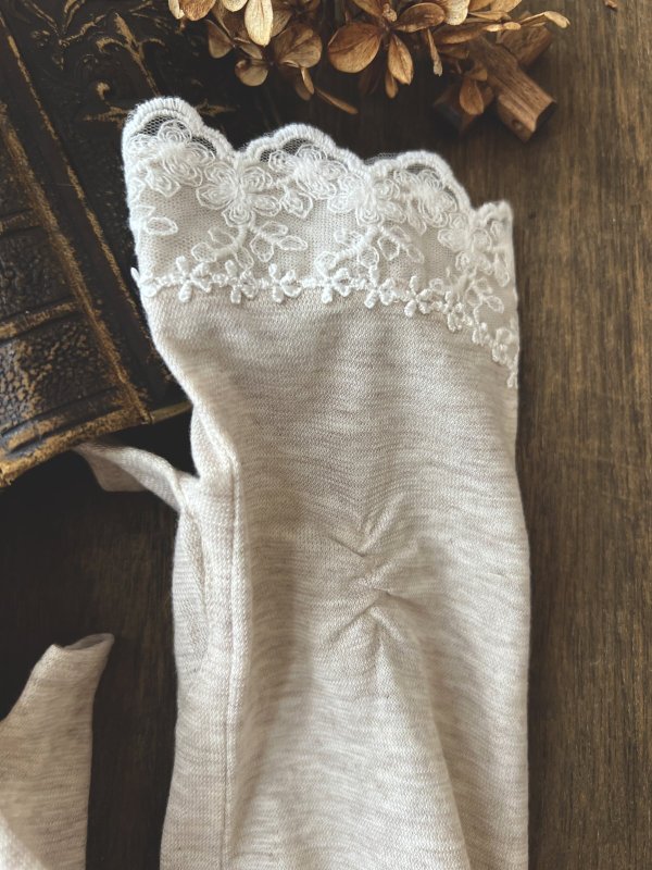 画像6: monami／コットンUVセミロングアームカバー・ダブルレース (6)