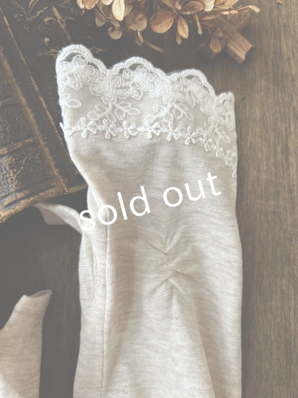 画像3: monami／コットンUVセミロングアームカバー・ダブルレース (3)