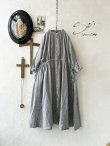 画像1: SO／ガーゼギャザーワンピース・杢グレー (1)