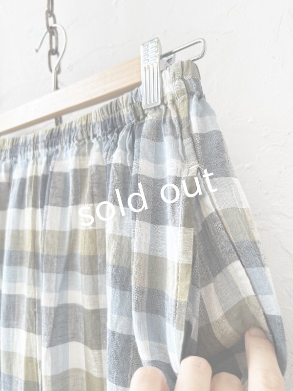 画像2: SO／ペチコート付きサルエルワイドパンツ・マドラスチェック (2)
