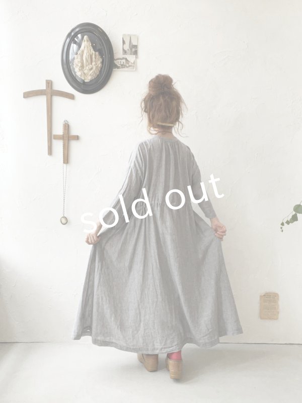 画像13: SO／ガーゼギャザーワンピース・ブルーストライプ (13)