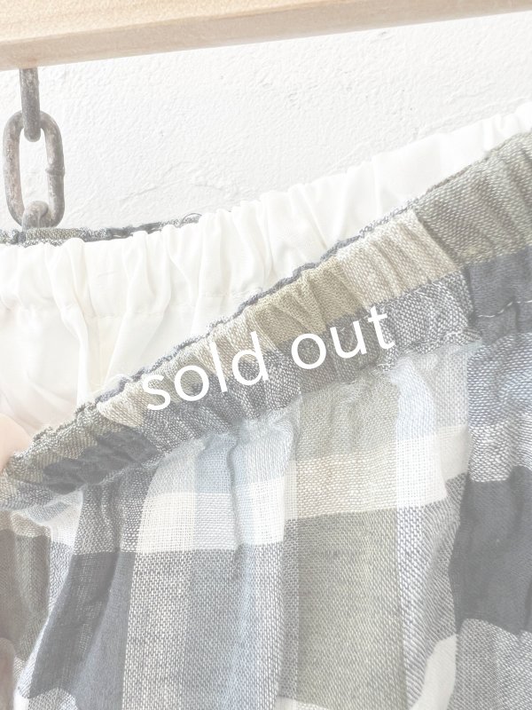 画像5: SO／ペチコート付きサルエルワイドパンツ・マドラスチェック (5)